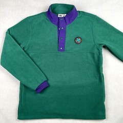 Adidas WH Wander Hour Snap Fleece Men M Green Purple 100% Recycled Mock Pullover