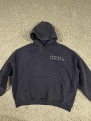 NWOT Streetwear Hoodie Fear One Fear None Premium Heavyweight Size Large Navy