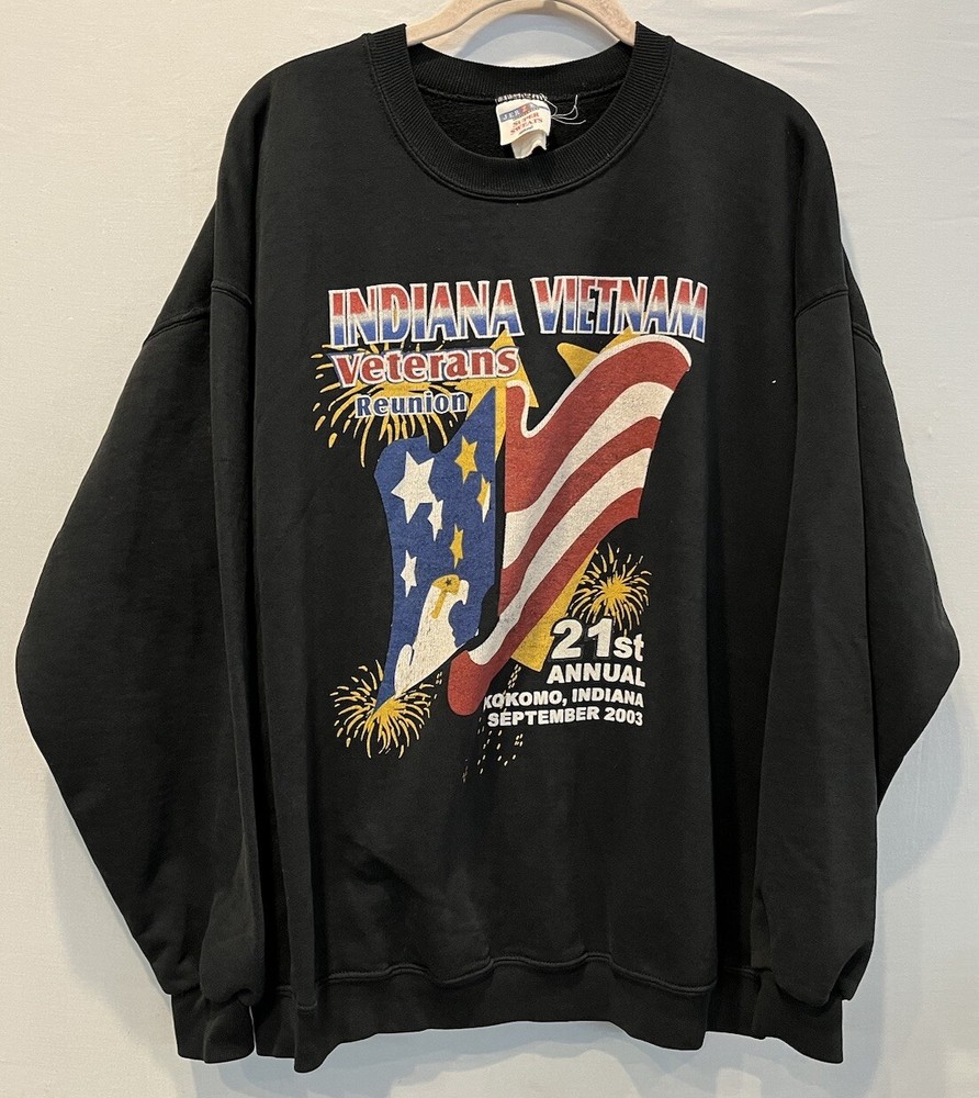 Vintage 21st Annual Vietnam Veterans Reunion Sweatshirt Pow Mia Indiana XL 2003