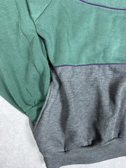 Vintage Haband Colorblock Polo Sweatshirt Men’s Medium Green Purple Gray 90s