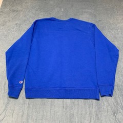 Champion Sweatshirt Mens Large Royal Blue Graphic Logo Knit Cotton Athletic Wear
