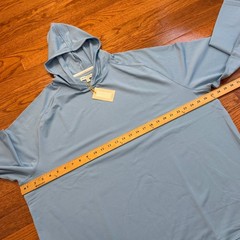 Peter Millar Pine Performance Hoodie Mens 2XL Golf Blue Striped Pullover EK45B