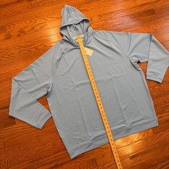 Peter Millar Pine Performance Hoodie Mens 2XL Golf Blue Striped Pullover EK45B