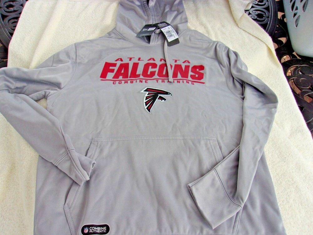 NWT New Era hooded pullover, men’s M, L, XL, XXL, gray, Atlanta Falcons, Combine