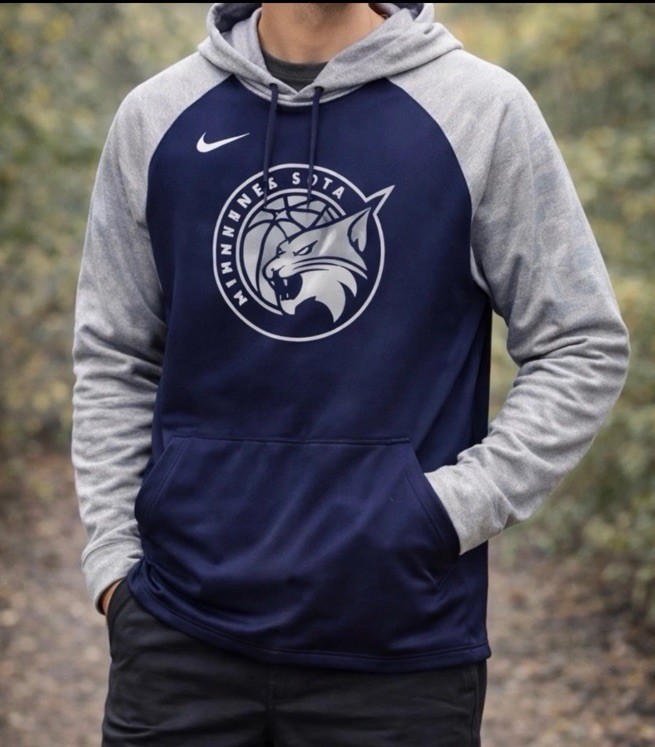 Nike Dri-FIT Teens Pullover Fleece Hoodie Minnesota Lynx Navy Gray Size M