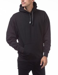 Pro Men’s Black Club Heavyweight Pullover Hoodie 13oz L