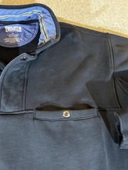 Duluth Trading Sweatshirt Mens Large Tall Blue 1/4 Snap Pullover Fleece Lined LT
