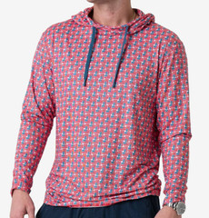 NWT Burlebo Men’s Performance Hoodie USA Flags AOP Men’s UPF 50 Golf Small