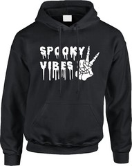 Spooky Vibes Trick Or Treat Halloween Costume Party Skeleton Saying Mens Hoodie