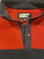 Lands End Quarter Zip Micro Fleece Deep Red And Navy XLT 515167 XL Tall