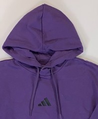 Men’s Adidas Feel Cozy Hoodie Aurora Plum Black JX5661 Sweatshirt Size Small