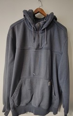 Carhartt Distressed 1/4 Zip Heavyweight Pullover Hoodie Men’s XL Oversized