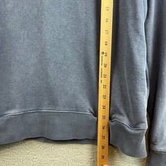 Outerknown Mens Hemp Organic Cotton Pullover Hoodie Blue Snap Neck Size L