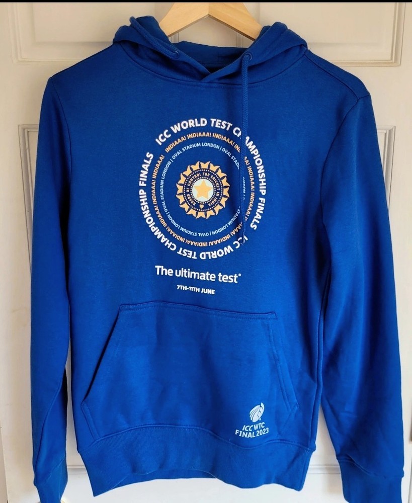 England Cricket Hoodie Blue Size XS ICC World Test Championship Final 2023 Team