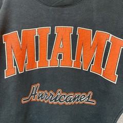 Vintage 90s Miami Hurricanes Collegiate Color Block Crewneck Sweatshirt Size M/L