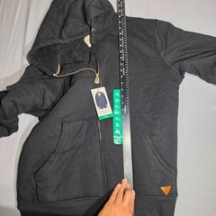 Weatherproof Vintage Men’s XL Black Sherpa Lined Full Zip Hoodie Sweatshirt NWT