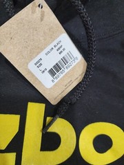 Reebok Classic Mens Hoodie Black Yellow Logo Sweatshirt Cotton Blend Large New
