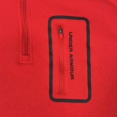 Under Armour Sweatshirt Mens XL Red 1/4 Zip Fleece Pocket Pullover Athletic