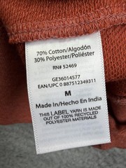 George Hoodie Sweatshirt Mens Medium Orange Henley Button Pullover NWT