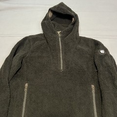 Kuhl Synkro Hoodie Sherpa Fleece 1/4 Zip Pullover Olive Outdoor Hike Men-S-3671