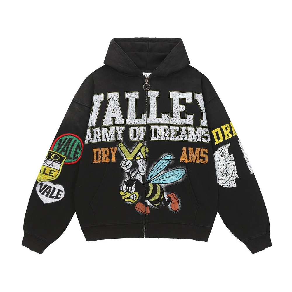 25FW AMERICAN HIPSTER STREET BEE HOODIE ZIP CARDIGAN SWEATSHIRT JUMPER
