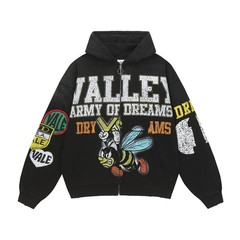 25FW AMERICAN HIPSTER STREET BEE HOODIE ZIP CARDIGAN SWEATSHIRT JUMPER