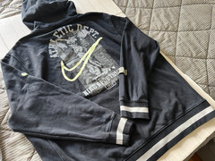 NIKE ATHLETIC DEPT SIZE 2XL STNDR FIT BLACK PULL OVER HOODIE.SEE DESCRIPTION