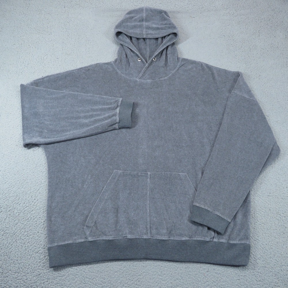 Daniel Patrick Hoodie Men XL Grey French Terry Microfiber Oversized Sweater Hood
