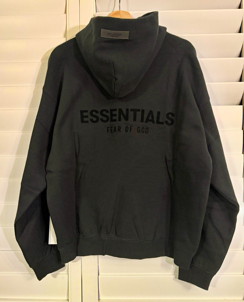 Essentials Men’s Black Pullover Hoodie Logo Hoodie MEDIUM
