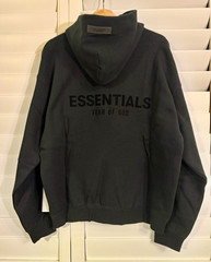 Essentials Men’s Black Pullover Hoodie Logo Hoodie MEDIUM