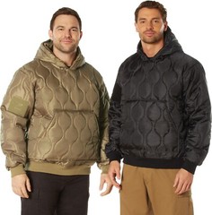 Quilted Woobie Hooded Sweatshirt Lightweight Warm Military Poncho Liner Hoodie