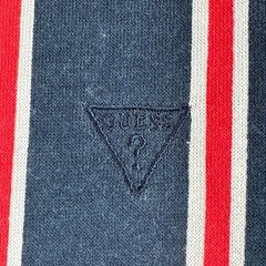 Guess Los Angeles Striped Short Sleeve Hoodie Mens XL Blue Red White Streetwear