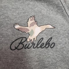 Burlebo Hoodie Sweatshirt Mens XL Gray Pullover Fleece Duck Camo Back Graphic
