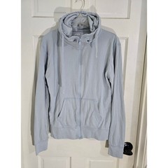 Pact Organic Cotton Full Zip Hoodie Unisex Large Light Blue Sustainable 4711