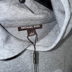 Michael Kors Men’s Modern-Fit Stretch Textured Logo Hoodie Gray large $128