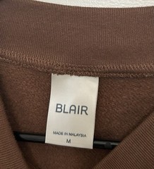 Blair Brown Solid Button-Up Sweatshirt Crew Neck Long Sleeve Men’s Size M