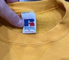 Russell Athletic Y2K Long Sleeve Sweatshirt Men’s Small Yellow Cotton Polyester