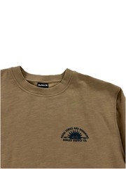 NEW Hurley Good Times Sunshine Slub Crew Neck Pullover Sweatshirt Brown Mens
