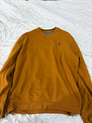 US Polo ASSN. Men’s XL Brown Fleece Crewneck Pullover Sweatshirt Logo