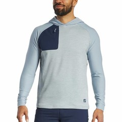FootJoy Mens Thermoseries Blue Grey Color Block Golf Hoodie Pullover Size XL