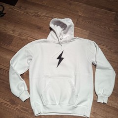 Bruce Bolt White Lightning Bolt Hoodie Men’s Large Texas Baseball Pullover