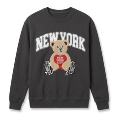 Mens New York Teddy Bear Crewneck Sweatshirt Graphic Varsity Pullover Size S-3XL