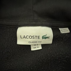 Lacoste teens XL Black Full Zip Hoodie Classic Fit Fleece Cotton Crocodile Logo