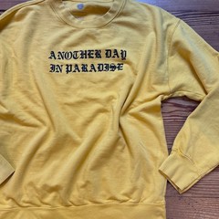 Duvin Design Co Sweatshirt Mens Yellow Excellent Another Day In Paradise SIZE L
