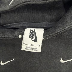 Nike NRG All Over Swoosh Logo Hoodie Black White Swoosh Embroided Swoosh Medium