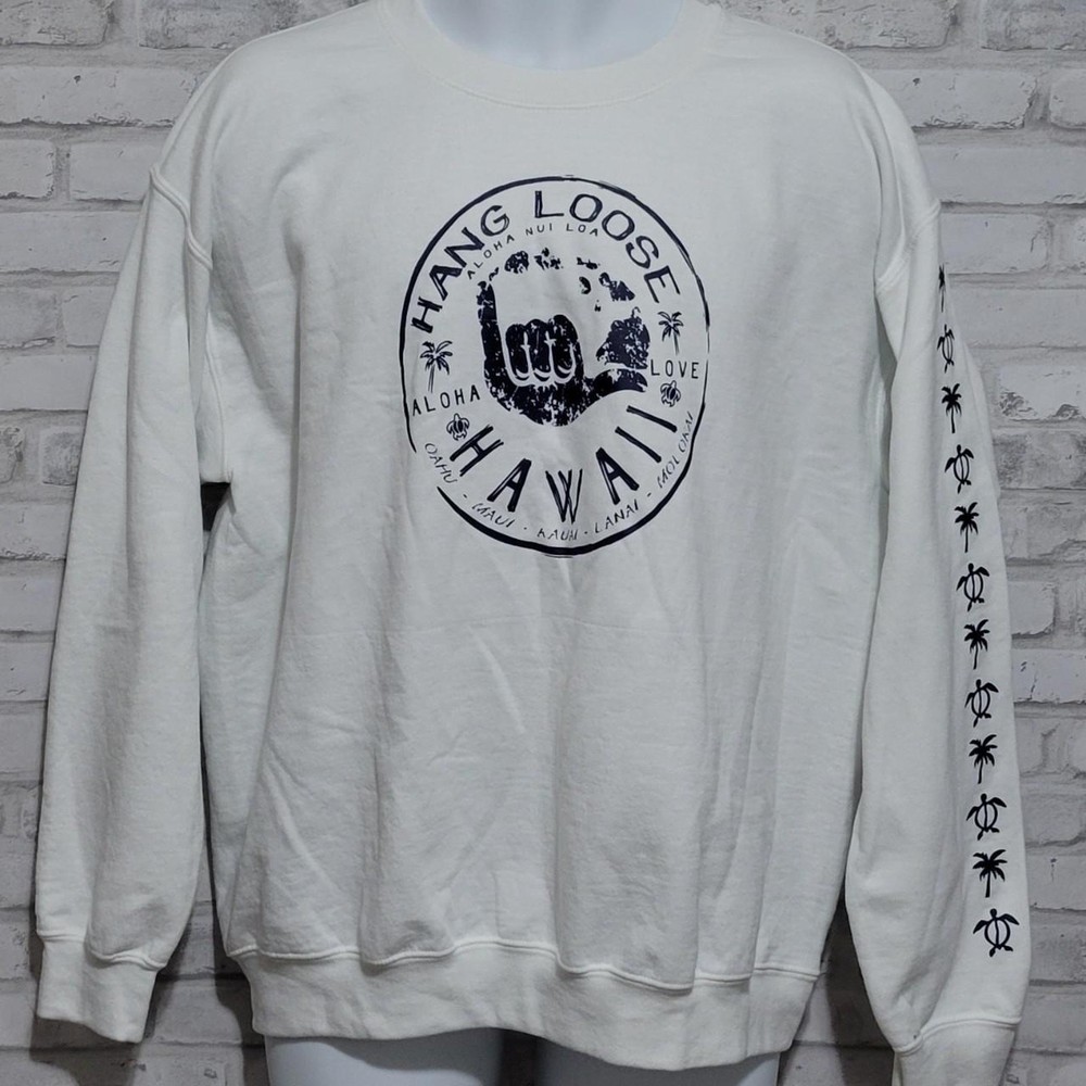 Gildan Sweater Hawaii Hang Loose Surfer Sweater Unisex Lg