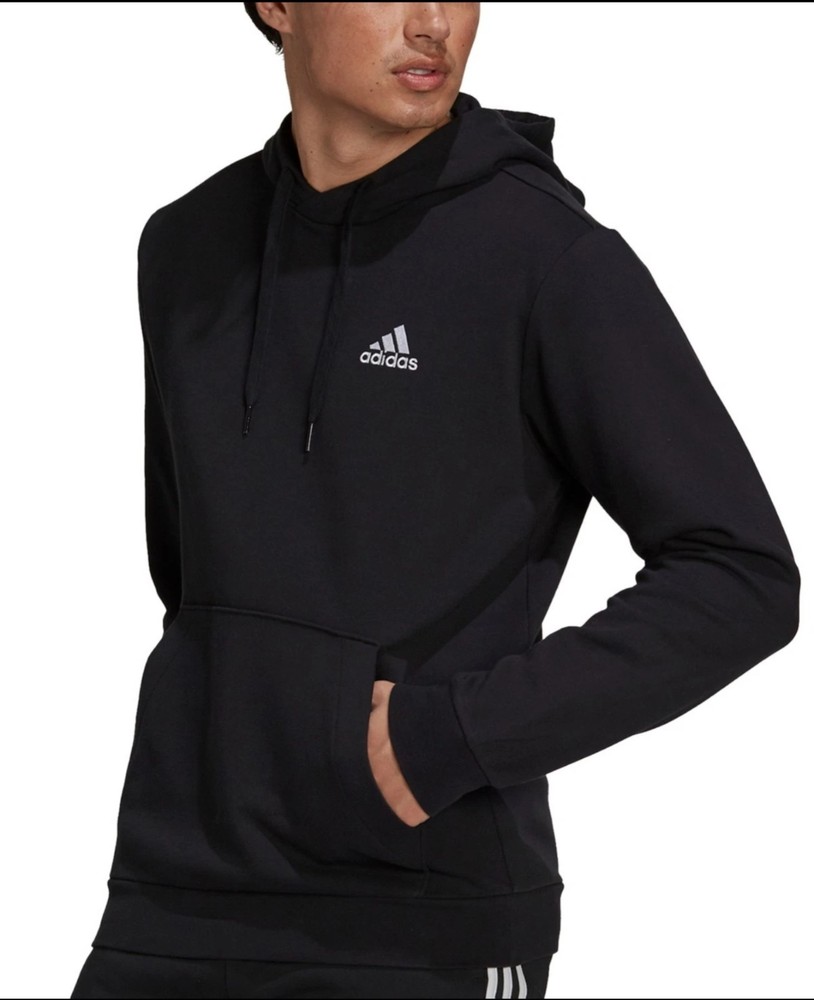 NWT adidas men Essentials Fleece HoodieBlack Sz M