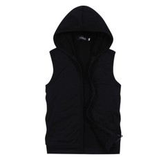 Sleeveless Zipper Hoodie Hooded Workout Gym Training Sport Jacket Vest Tank Top