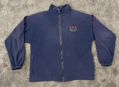 Vintage Unbranded USA Olympics Fleece Full Zip Blue Men’s L Made in USA