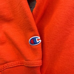 Champion Hoodie Mens Large Orange Camo Box Logo Pullover Athletic Sweatshirt